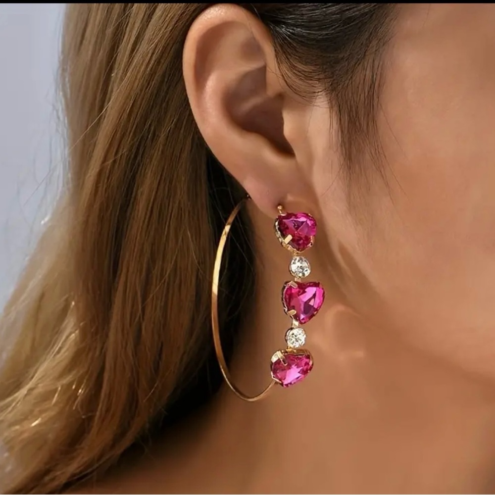 Valentine hoop heart earrings